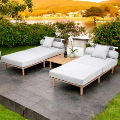Viadurini in the Garden Gartensofas-Modulares Gartensofa mit 2 Seilrückenlehnen - Bellatrix