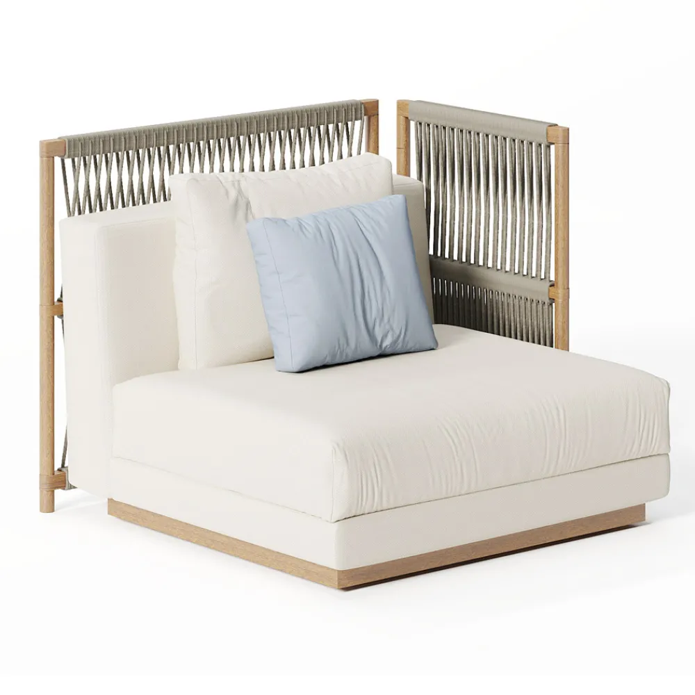 Viadurini in the Garden Gartensofas-Modulares Gartensofa mit niedriger Holzstruktur Made in Italy - Rubik