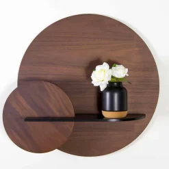 Viadurini Living Wandregale-Modulares modernes Regal aus Nussbaum und schwarz lackiertem Sperrholz - Amena