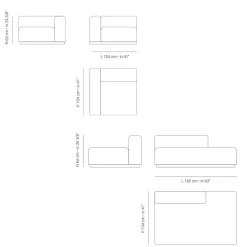 Viadurini in the Garden Gartensofas-Modulares Outdoor-Sofa aus marineblauem Sperrholz Made in Italy - Bahias