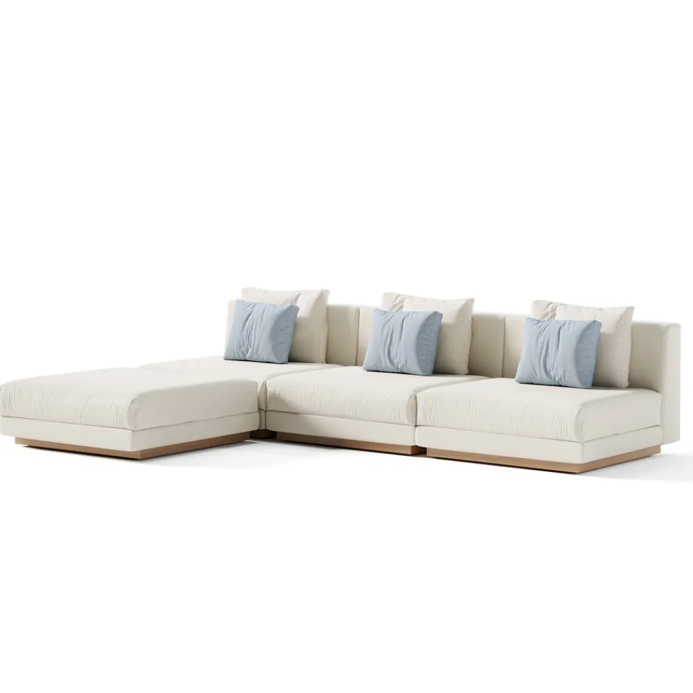 Viadurini in the Garden Gartensofas-Modulares Outdoor-Sofa aus gepolstertem Stoff, hergestellt in Italien – Rubik