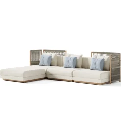 Viadurini in the Garden Gartensofas-Modulares Outdoor-Sofa aus gepolstertem Stoff, hergestellt in Italien – Rubik