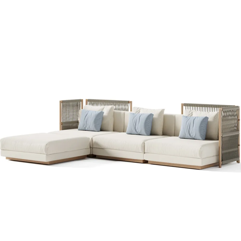 Viadurini in the Garden Gartensofas-Modulares Outdoor-Sofa aus gepolstertem Stoff, hergestellt in Italien – Rubik