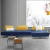 Viadurini Living Moderne Sofas-Modulares 4-Sitzer-Wohnzimmersofa aus blauem Stoff Made in Italy - Mykonos