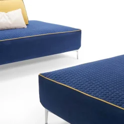 Viadurini Living Moderne Sofas-Modulares 4-Sitzer-Wohnzimmersofa aus blauem Stoff Made in Italy - Mykonos
