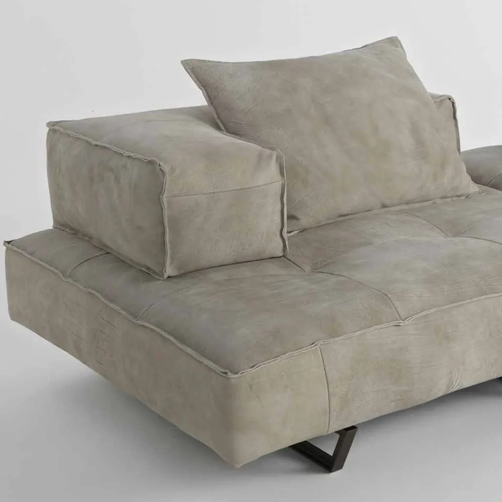 Viadurini Italian Sofas Moderne Sofas-Modulares Sofasystem Cardo 3 aus Leder im rustikalem Look NABUK