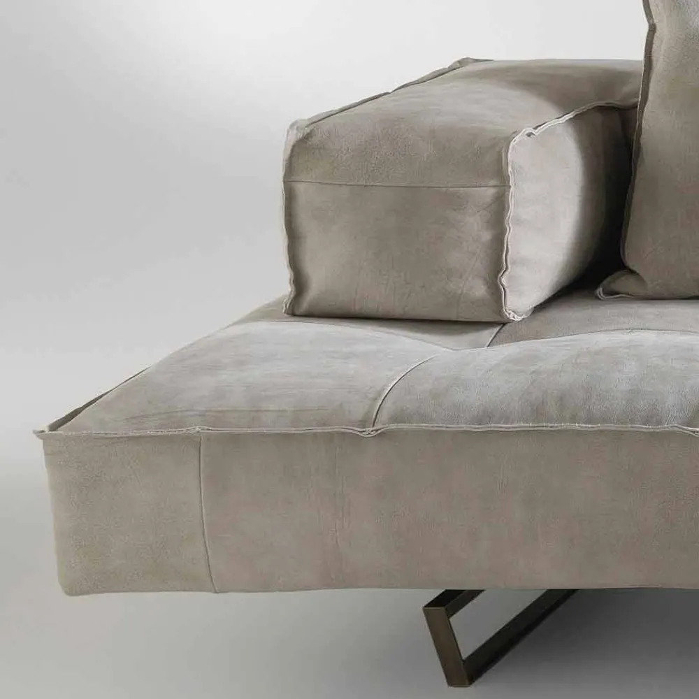 Viadurini Italian Sofas Moderne Sofas-Modulares Sofasystem Cardo 3 aus Leder im rustikalem Look NABUK