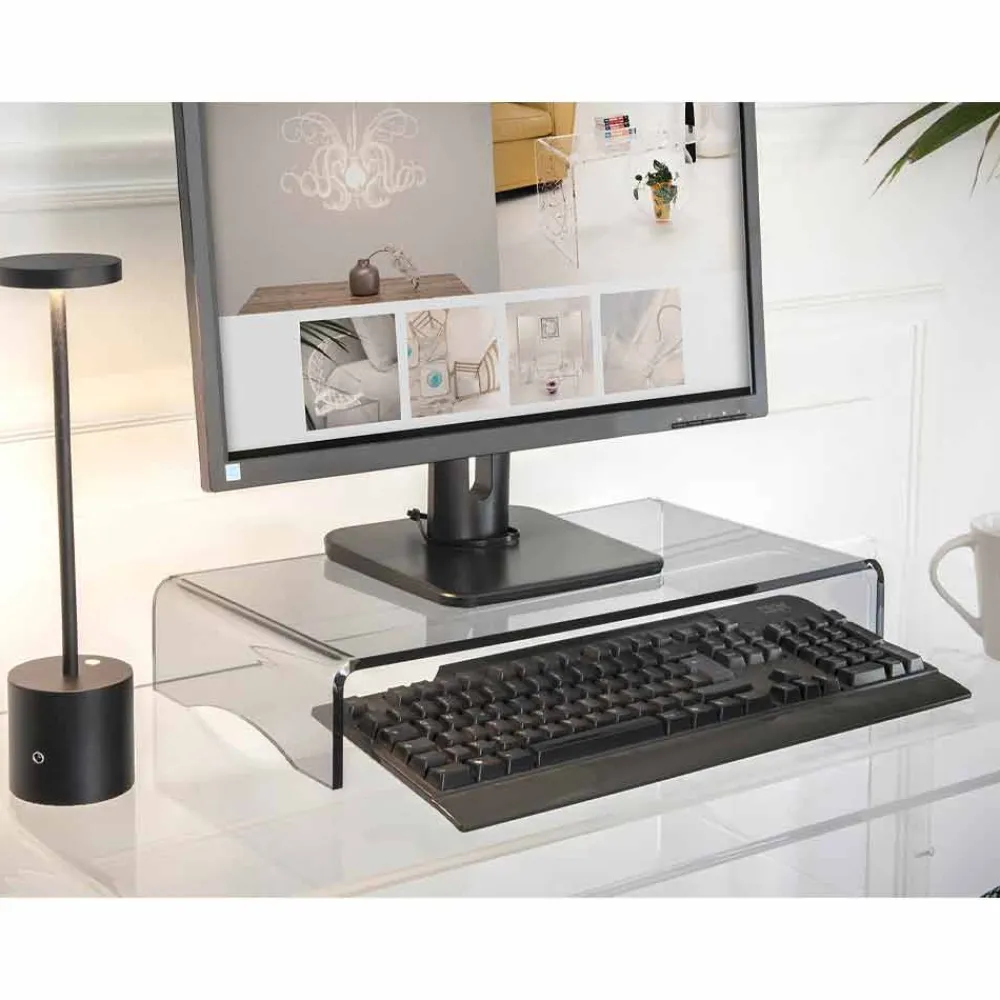 Viadurini Decor Deko Artikel Und Wohnaccessoires-Monitorständer in transparentem oder geräuchertem Plexiglas Italienisches Design - Nerd