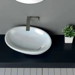 Viadurini Bathroom Keramikwaschbecken-Mother-of-pea mrl Aufsatzwaschtischmodernes Design made in Italy Glossy