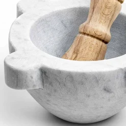 Viadurini Kitchen Küchenzubehör-Mörser aus weißem Carrara-Marmor mit Holzstößel Made in Italy - Winda