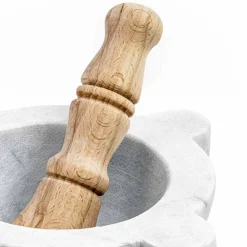 Viadurini Kitchen Küchenzubehör-Mörser aus weißem Carrara-Marmor mit Holzstößel Made in Italy - Winda