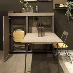 Viadurini Living Tv-Möbel-Multifunktionaler Drehschrank mit TV-Ständer und integriertem Tisch, hergestellt in Italien – Illusione