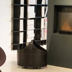 Firestyle Kaminholzständer Aus Leder Und Kunstleder-Multifunktionelle Kaminholztasche aus Leder undRollen Fabia