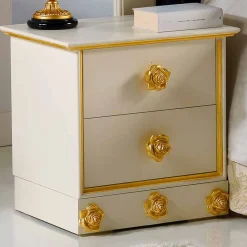 Viadurini Living Nachttische-Nachtschrank mit 4 Schubladen und Griffe in Rosenoptik