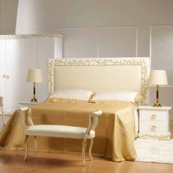 Viadurini Living Nachttische-Nachtschrank weiß mit 2 Schubladen und Deko in Gold Kush