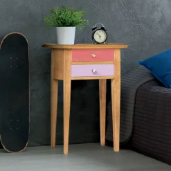 Viadurini Classic Nachttische-Nachttisch aus Holz mit 2 farbigen Schubladen, hergestellt in Italien – Varuna