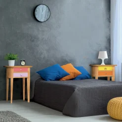 Viadurini Classic Nachttische-Nachttisch aus Holz mit 2 farbigen Schubladen, hergestellt in Italien – Varuna