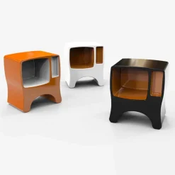 Viadurini Design Nachttische-Nachttisch aus Solid Surface® Catodico Made in Italy