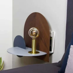 Viadurini Living Wandregale-Nachttisch im modernen Design bestehend aus 3 modularen Sperrholzplatten - Marea