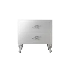 Viadurini Night Design Nachttische-Nachttisch mit 2 Schubladen in Perlweiß-Finish, hergestellt in Italien – Bacau