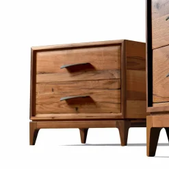 Viadurini Living Nachttische-Nachttisch mit 2 Schubladen aus antikem Eichenholz, L60xP42cm, Margo