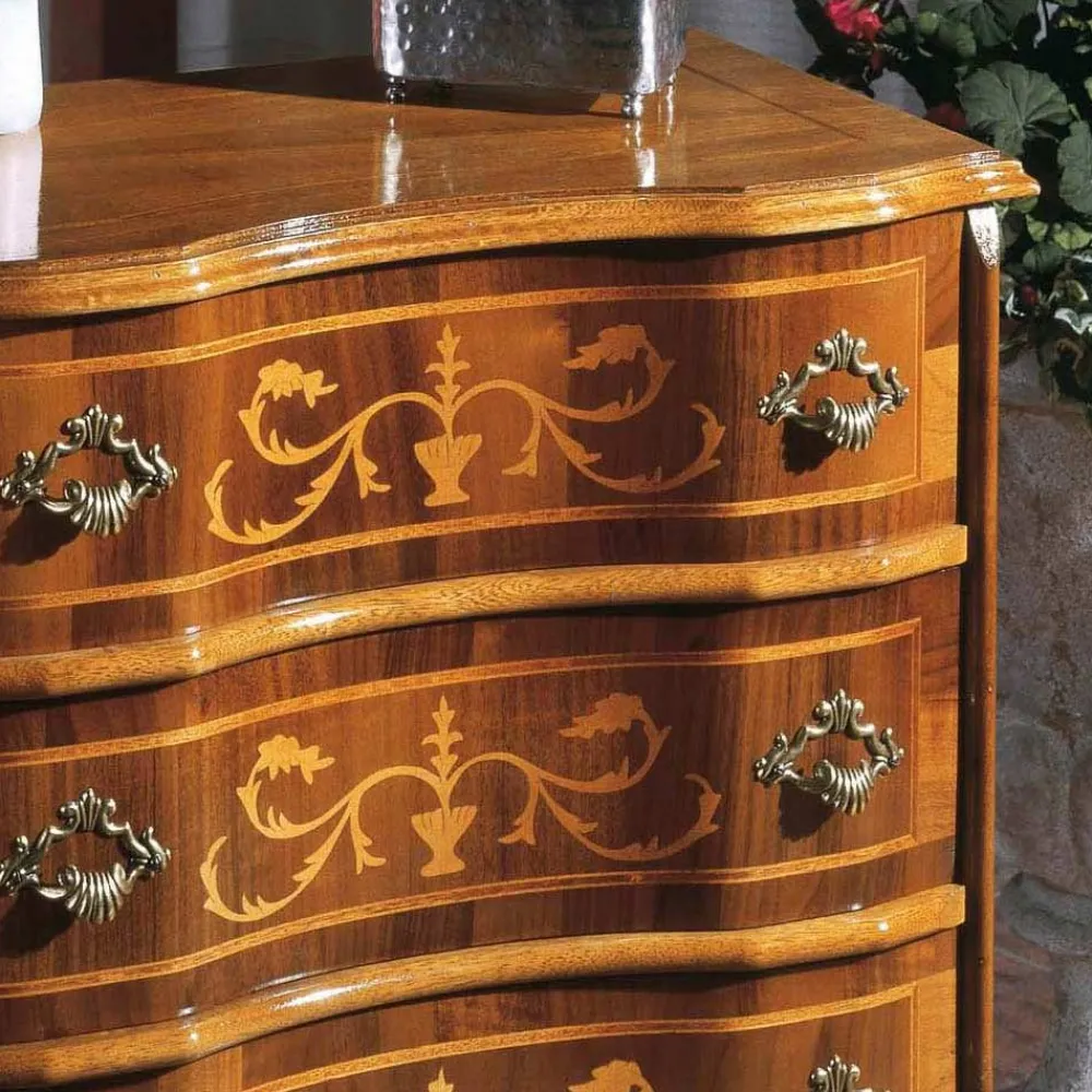 Viadurini Classic Nachttische-Nachttisch mit Schubladen aus Nussbaum oder weißem Holz Made in Italy - Elegant