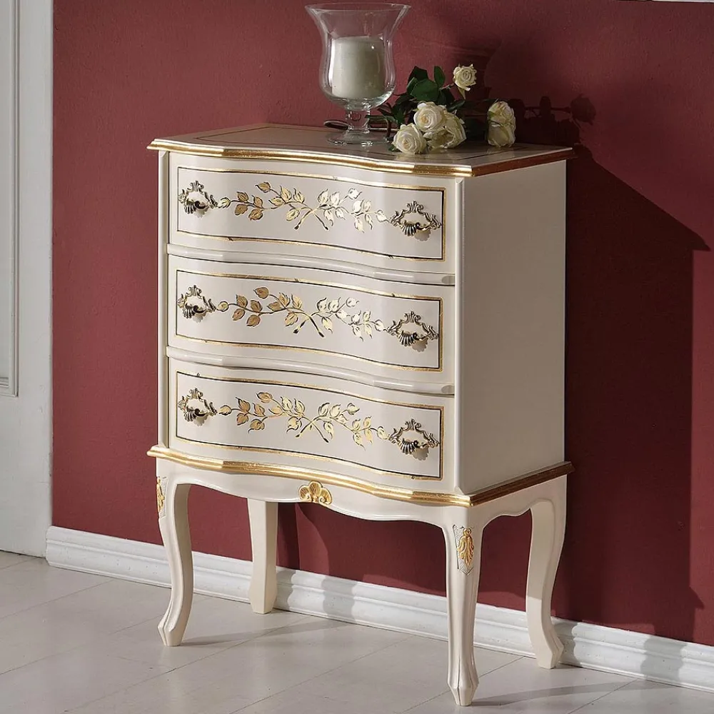 Viadurini Classic Nachttische-Nachttisch mit Schubladen aus Nussbaum oder weißem Holz Made in Italy - Elegant