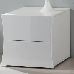 Viadurini Night Design Nachttische-Nachttisch Schlafzimmer 2 Schubladen Weißer Holzbogen Design - Sabine