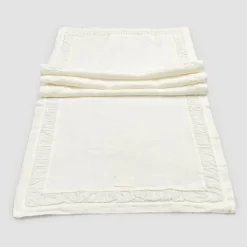 Viadurini Textile Runner-Natürlicher weißer schwerer Leinenläufer mit italienischer Luxusprägung - Limao