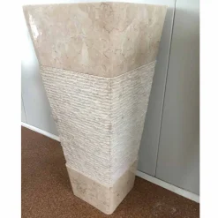 Viadurini Bathroom Steinwaschbecken-Natürliches weißes Stein freistehendes Waschbecken Robin, einzigartiges Stück Design