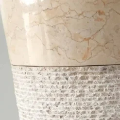 Viadurini Bathroom Steinwaschbecken-Natürliches weißes Steindesign freistehendes Waschbecken Siro, Einzelstück