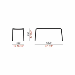 Viadurini in the Garden Gartenbänke-Niedrige Bank aus lackiertem Aluminium im Freien, hergestellt in Italien - Sybella