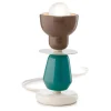 Ferroluce Moderne Tischlampen-Niedrige Keramik-Tischlampe in 2 Farben, hergestellt in Italien – Berimbau