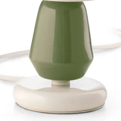 Ferroluce Moderne Tischlampen-Niedrige Keramik-Tischlampe in 2 Farben, hergestellt in Italien – Berimbau