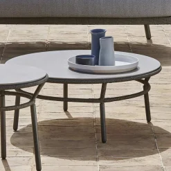 Varaschin Garten Beistelltisch-Niedrige Tischplatte HPL oder Keramik Made in Italy - Emmacross von