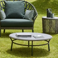 Varaschin Garten Beistelltisch-Niedrige Tischplatte HPL oder Keramik Made in Italy - Emmacross von