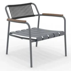 Viadurini in the Garden Metallsessel-Niedriger Aluminium-Gartensessel mit Seilrückenlehne - Resplendent