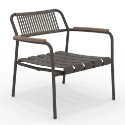 Viadurini in the Garden Metallsessel-Niedriger Aluminium-Gartensessel mit Seilrückenlehne - Resplendent