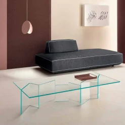 Viadurini Living Moderne Couchtische-Niedriger Couchtisch aus extra klarem Glas 2 Größen Made in Italy - Random