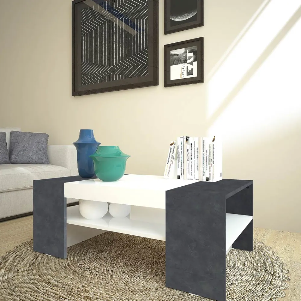 Viadurini Living Moderne Couchtische-Niedriger Couchtisch für das Wohnzimmer aus weißem Holz 3 Ausführungen - Rames