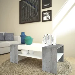 Viadurini Living Moderne Couchtische-Niedriger Couchtisch für das Wohnzimmer aus weißem Holz 3 Ausführungen - Rames