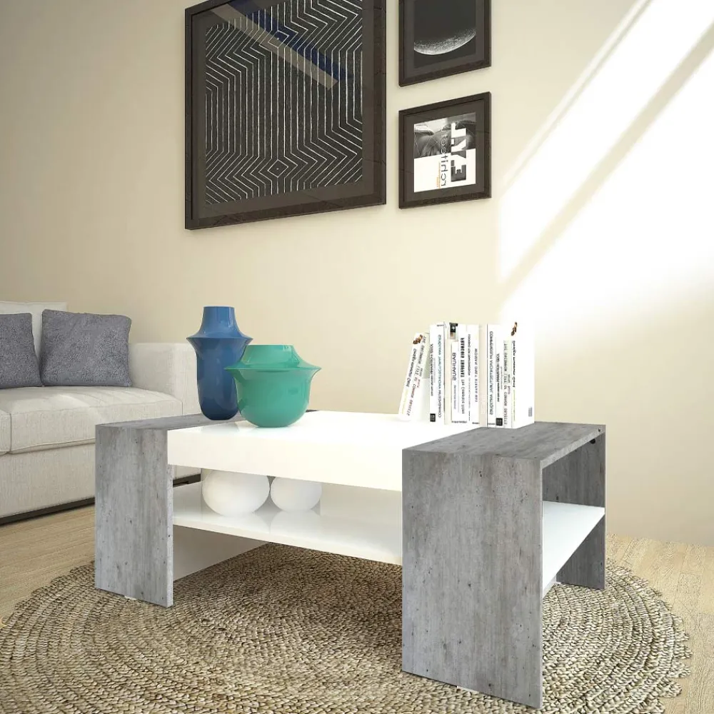 Viadurini Living Moderne Couchtische-Niedriger Couchtisch für das Wohnzimmer aus weißem Holz 3 Ausführungen - Rames