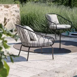 Viadurini in the Garden Metallsessel-Niedriger Gartensessel aus Metall und Kissen Made in Italy - Fontana