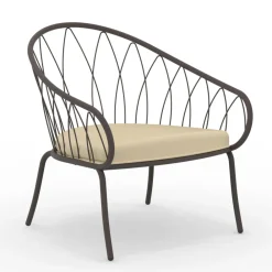 Viadurini in the Garden Metallsessel-Niedriger Gartensessel aus Metall und Kissen Made in Italy - Fontana