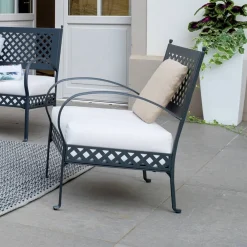 Viadurini in the Garden Metallsessel-Niedriger Gartensessel aus verzinktem Stahl mit Armlehnen Made in Italy - Selvaggia