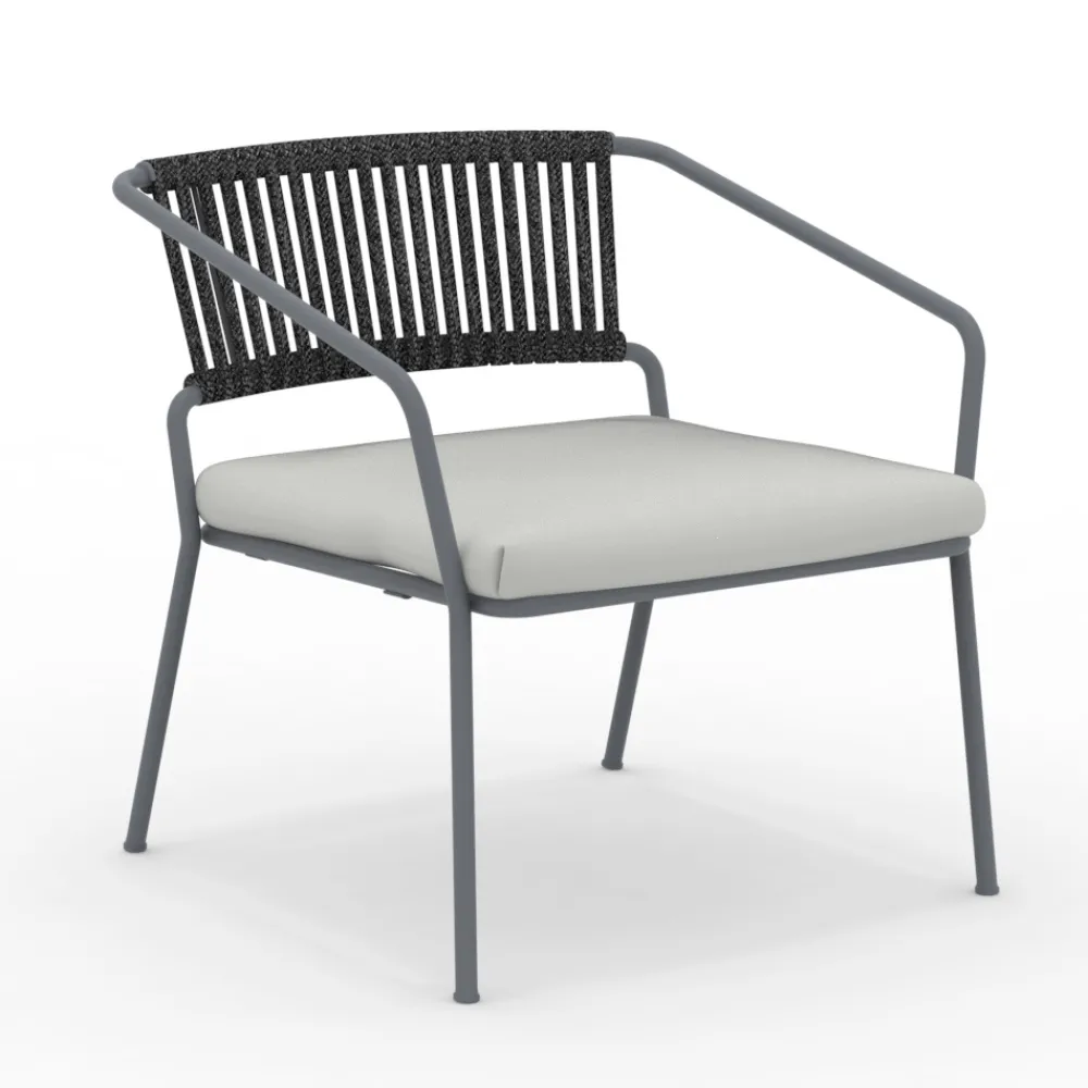 Viadurini in the Garden Metallsessel-Niedriger Gartensessel mit Kissen inklusive Made in Italy - Prato