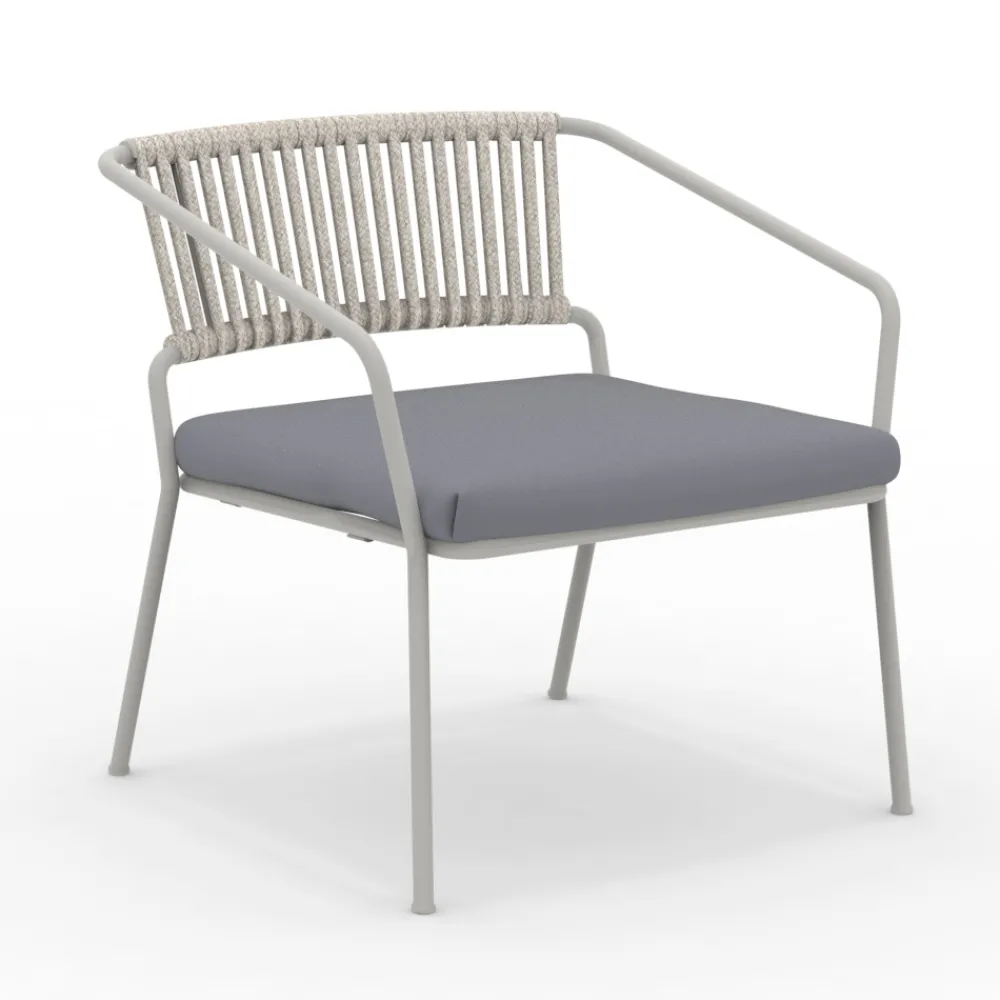 Viadurini in the Garden Metallsessel-Niedriger Gartensessel mit Kissen inklusive Made in Italy - Prato