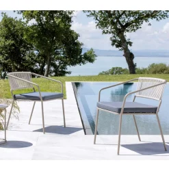 Viadurini in the Garden Metallsessel-Niedriger Gartensessel mit Kissen inklusive Made in Italy - Prato