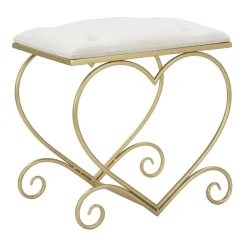 Viadurini Living Barhocker-Niedriger goldener Eisenhocker mit stoffbezogenem Sitz - Dimentico