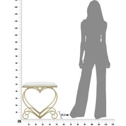 Viadurini Living Barhocker-Niedriger goldener Eisenhocker mit stoffbezogenem Sitz - Dimentico